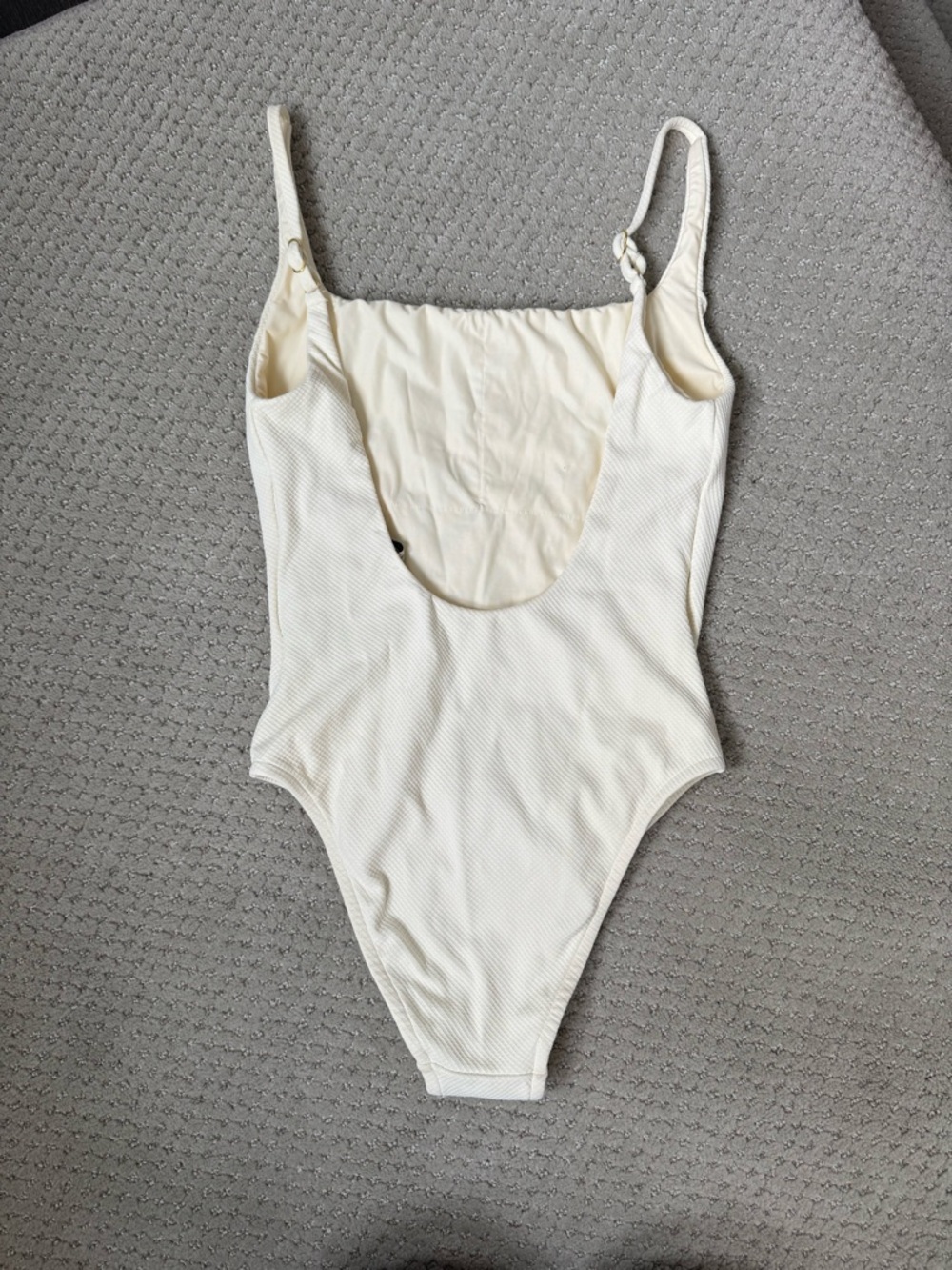 Lenny Niemeyer Ivory Textured Scoop Back One Piece Swimsuit S - Picture 9 of 11